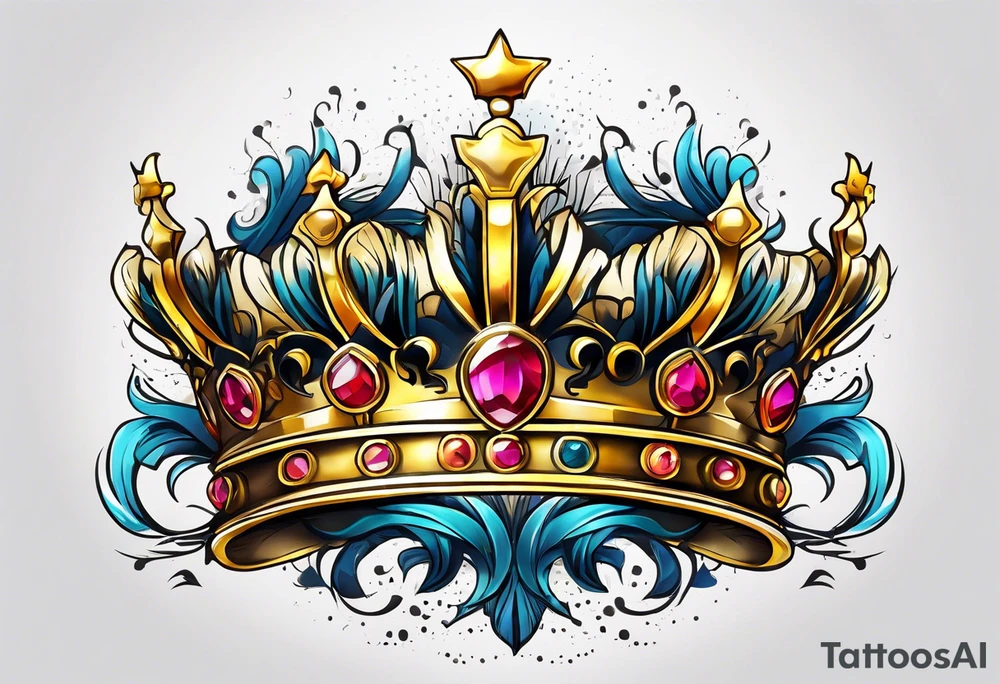 golden crown tattoo idea