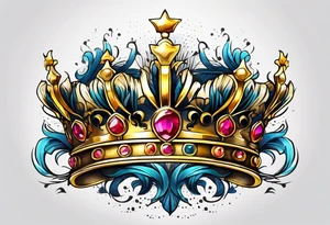 golden crown tattoo idea