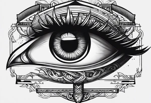 Empty eyes with a knife on it tattoo idea