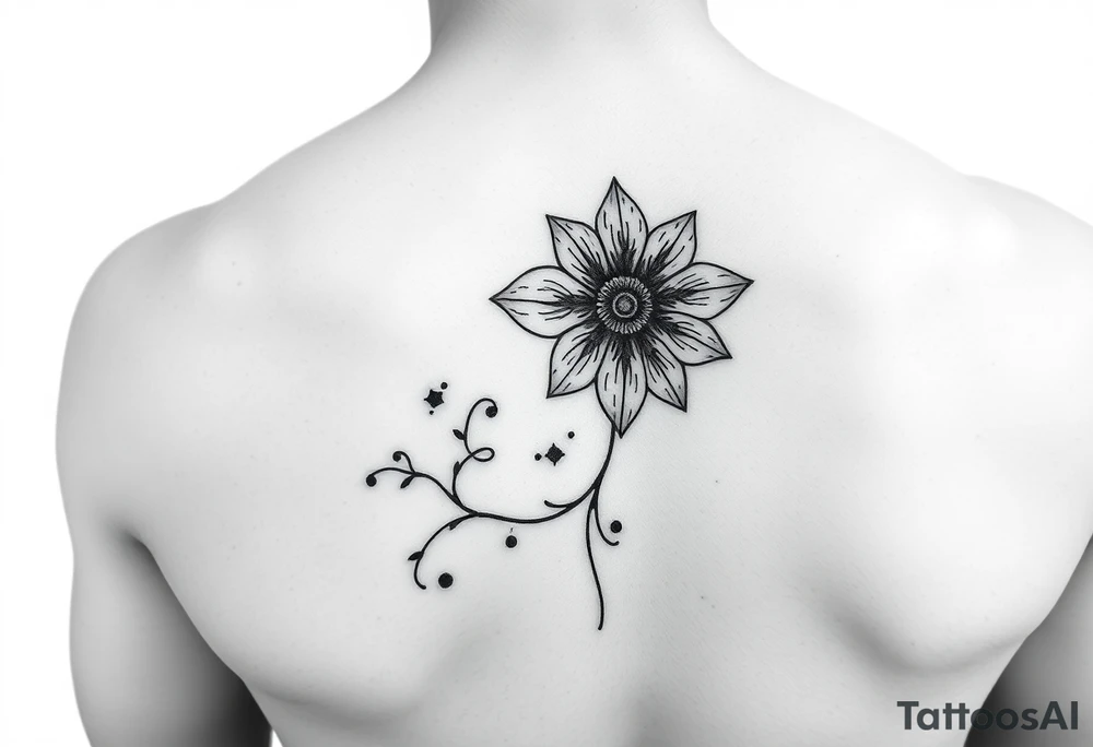 Henna tattoo on wrist with sparkle flower in white background tattoo idea