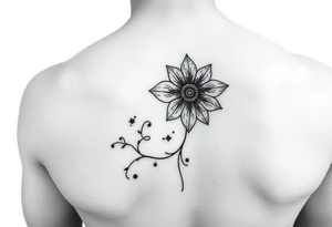 Henna tattoo on wrist with sparkle flower in white background tattoo idea