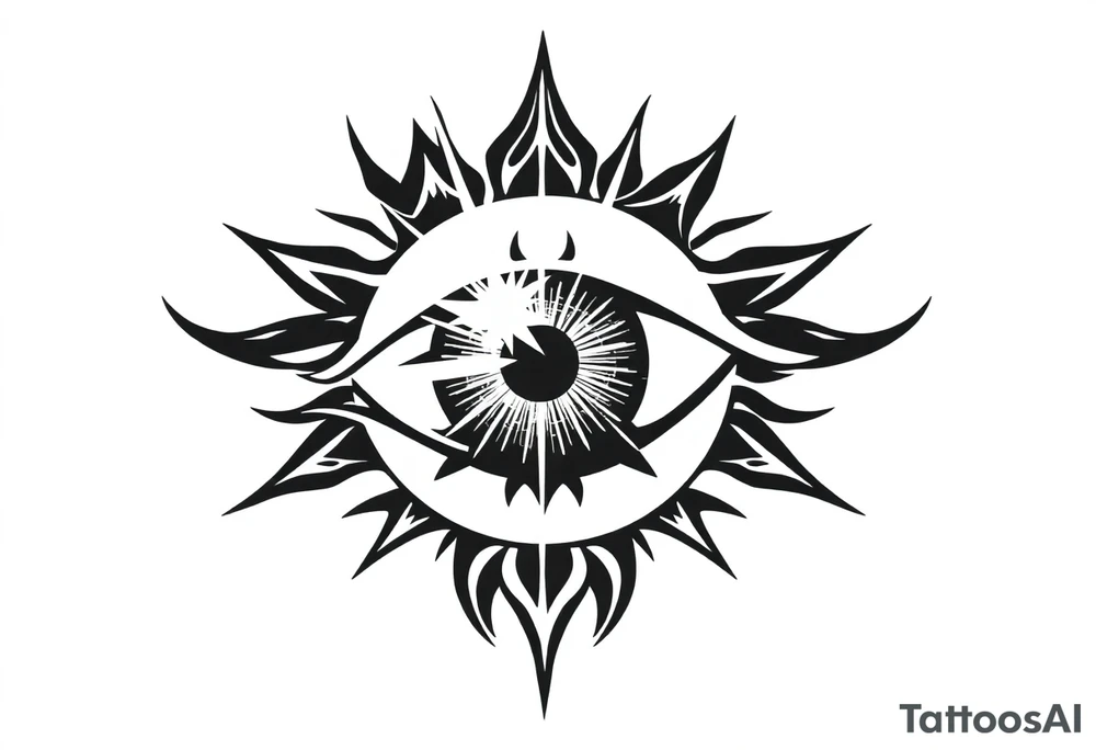 a beautiful eyeball with rays of sunlight hitting it tattoo idea