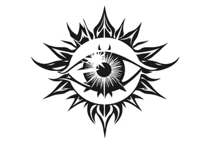 a beautiful eyeball with rays of sunlight hitting it tattoo idea