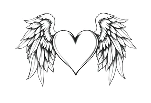 Heart and angel wings tattoo idea
