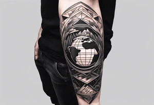 tattoo of a young man carrying the earth at arm's length tattoo idea