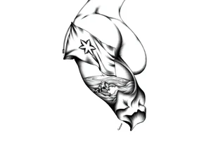 pirate flag, sun rise, tattoo idea