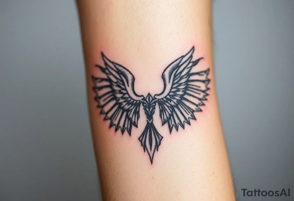 Freya norse goddess beautiful  full-body wings tattoo idea