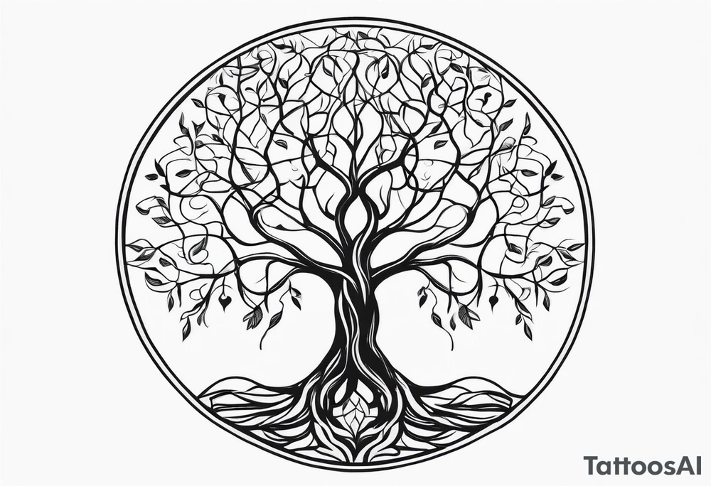 tree of Life with Branches and Roots tattoo idea