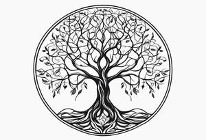 tree of Life with Branches and Roots tattoo idea