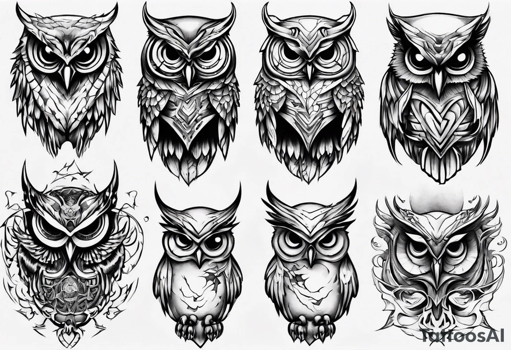 Demonic Owl tattoo idea
