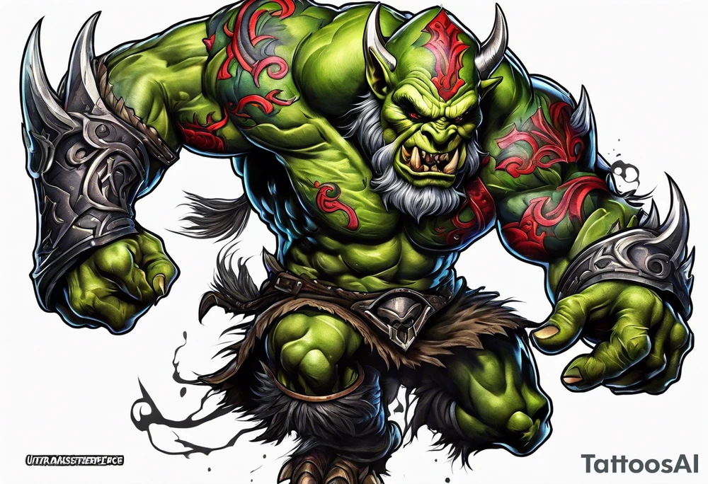 leaping orc tattoo idea