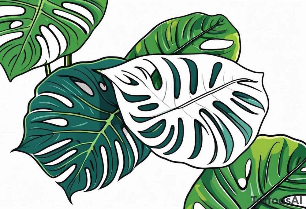 monstera leaf tattoo idea