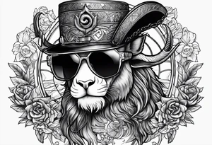 capricorn with sunglasses and a gun tattoo idea