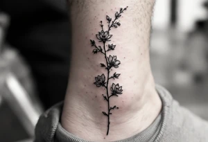 design very minimal Spring tatoo vertically for ankle tattoo idea