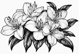 5-petal azaleas along a long branch tattoo idea