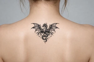 All over the back, Fourth wing dragon tattoo tattoo idea