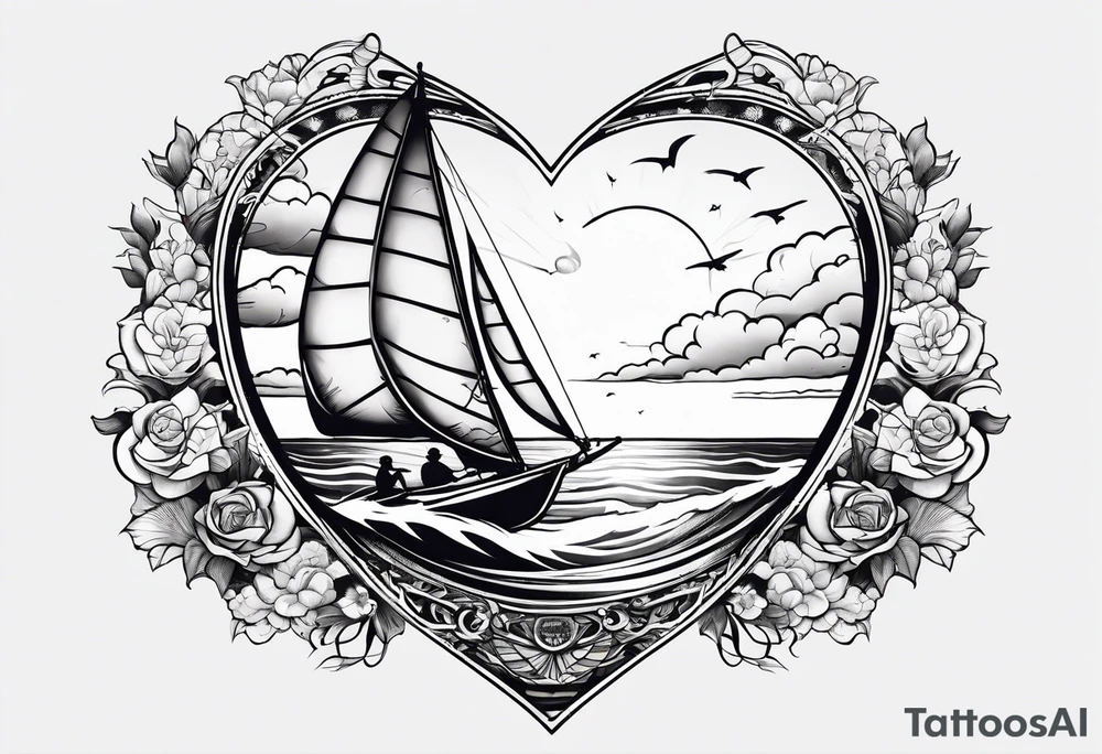 I want a tattoo of a kitesurfer with a heart-shaped sail tattoo idea