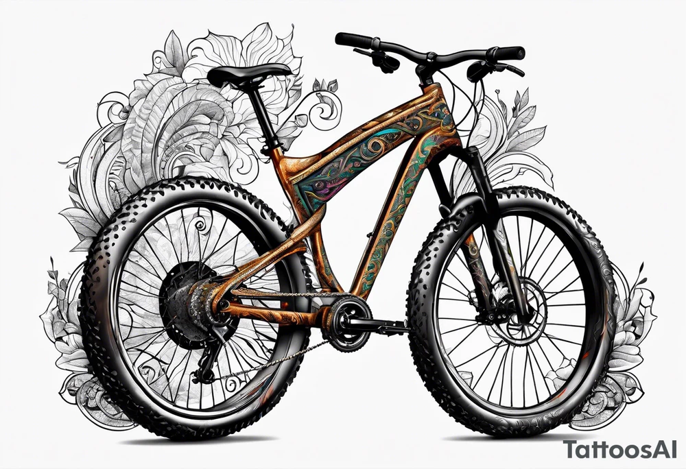 Mountain bike made of a copperhead body tattoo idea