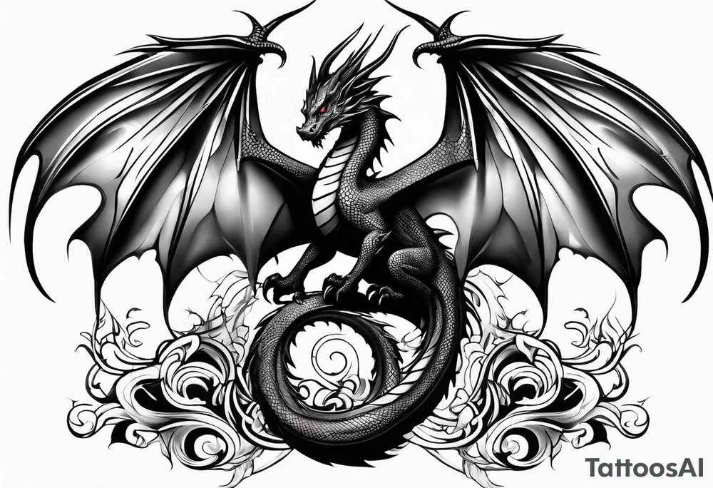 dragon winged tattoo idea