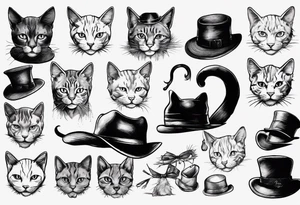 bkac cat with a hat tattoo idea