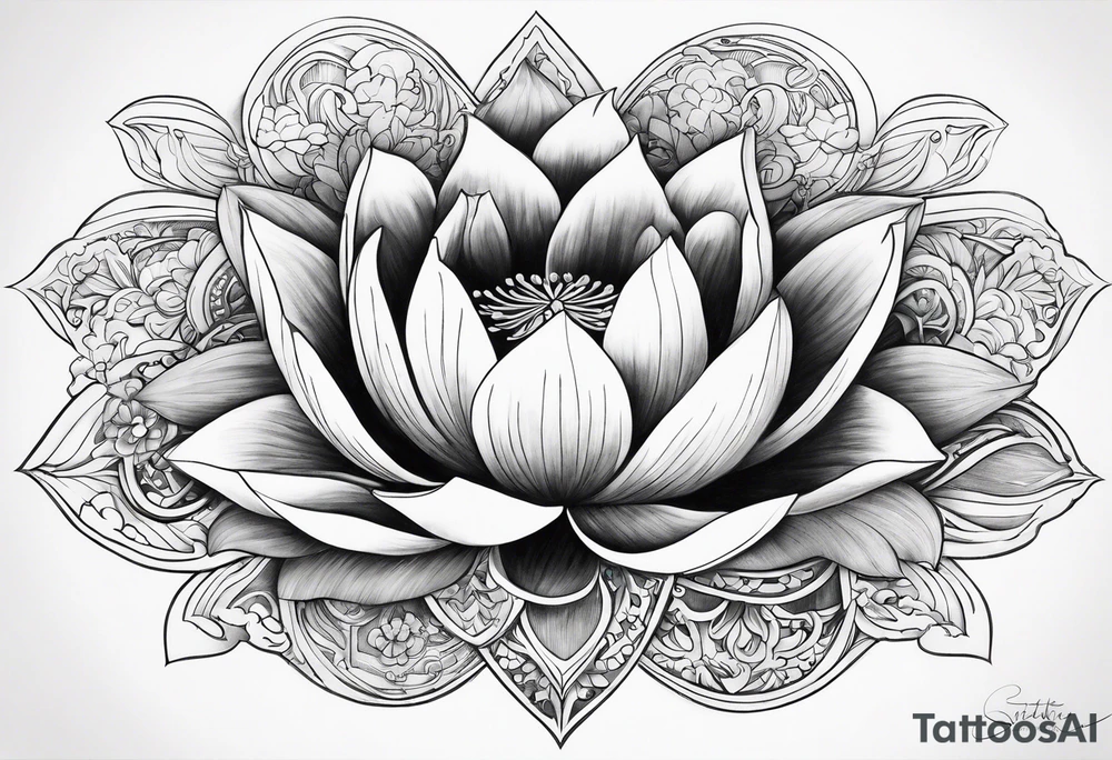 2006 lotus flower clouds cross tattoo idea