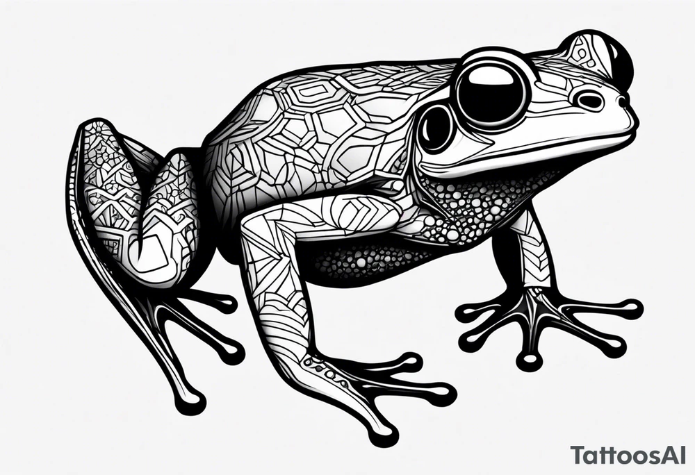 a psychedelic frog tattoo idea