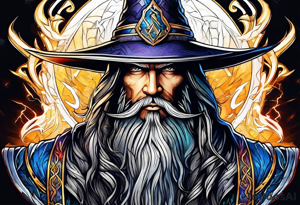 wizard with lightning tattoo idea