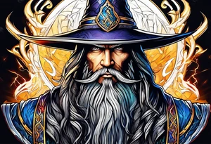 wizard with lightning tattoo idea