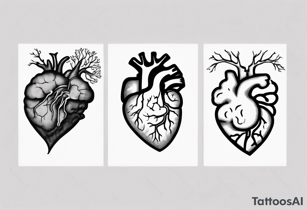 Half a human heart and half a human brain side by side tattoo idea Half a human heart and half a human brain side by side tattoo idea