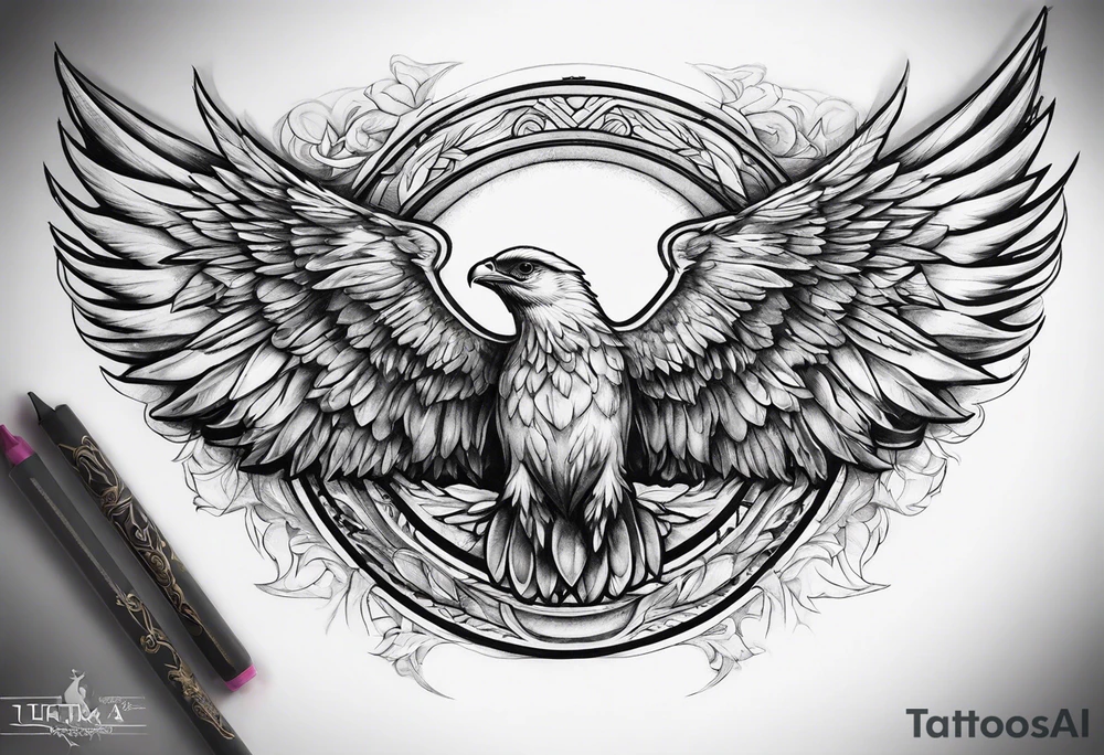 a halo over wings tattoo idea