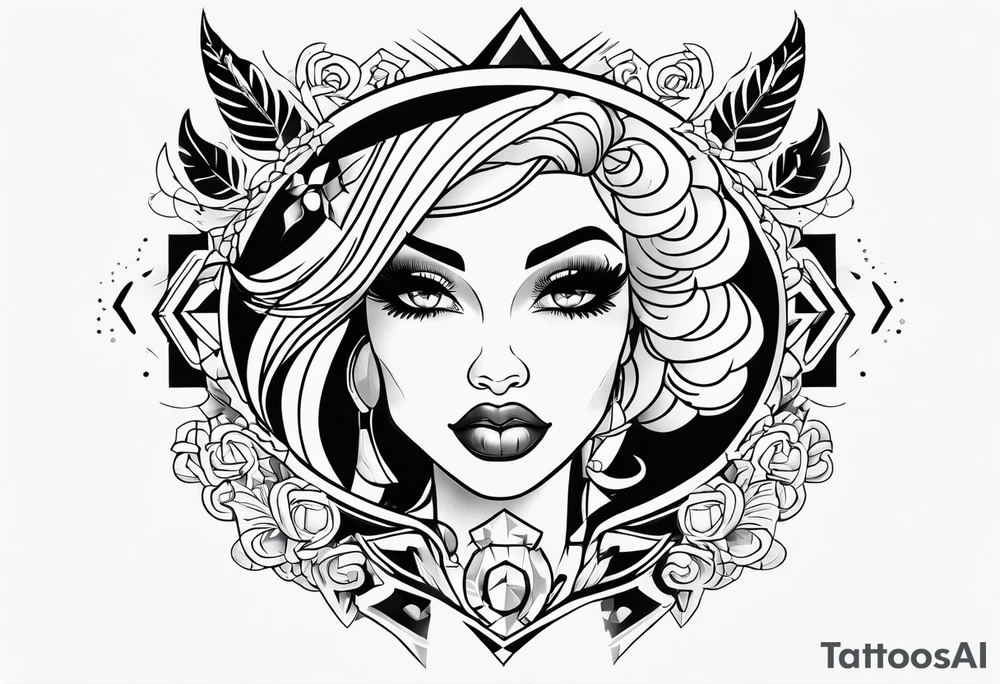 Bratz style flash tattoo full body y2k smoking tattoo idea