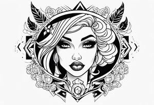 Bratz style flash tattoo full body y2k smoking tattoo idea