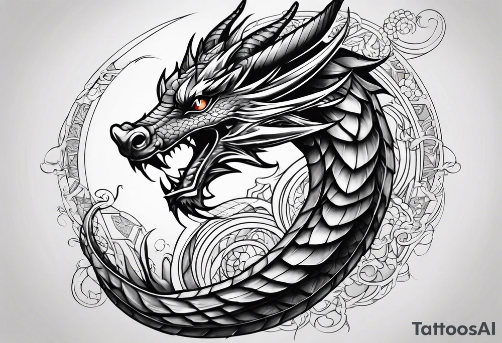 Dragon vertical tattoo idea
