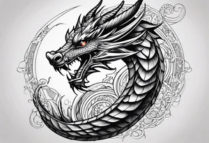 Dragon vertical tattoo idea