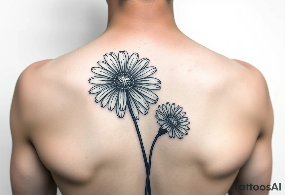 Daisies in color tattoo idea