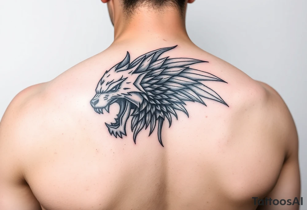 Unique sonder tattoo on shoulder to bicep tattoo idea