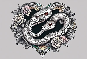 snake around a heart tattoo idea