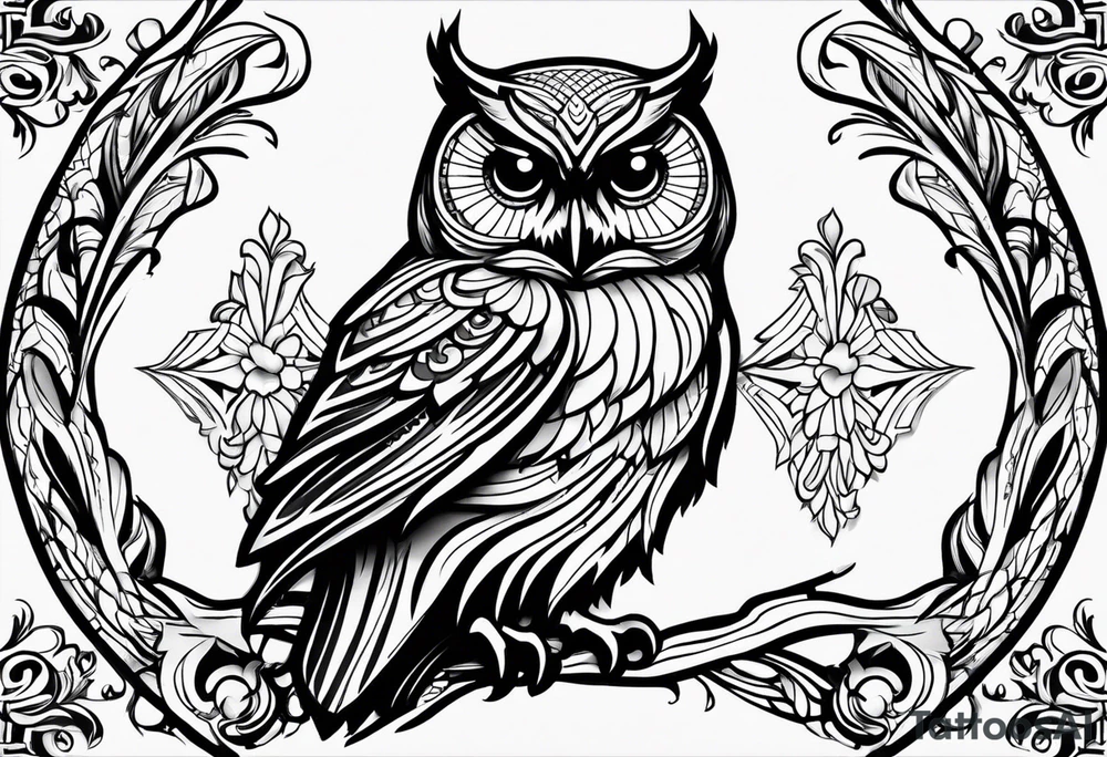 The name Ethan as an owl tattoo idea