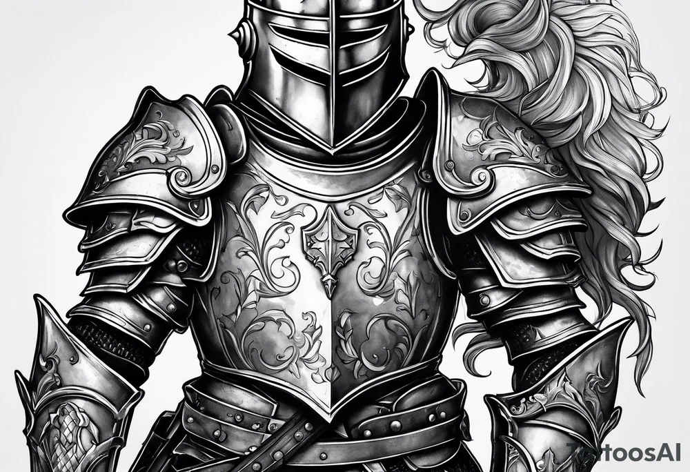 knight in heavy armor tattoo idea