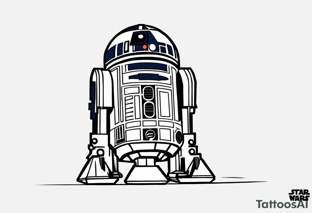 Simple, small R2-D2 from Star Wars tattoo idea