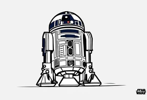 Simple, small R2-D2 from Star Wars tattoo idea