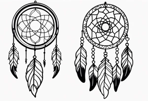 dream catcher long tattoo idea