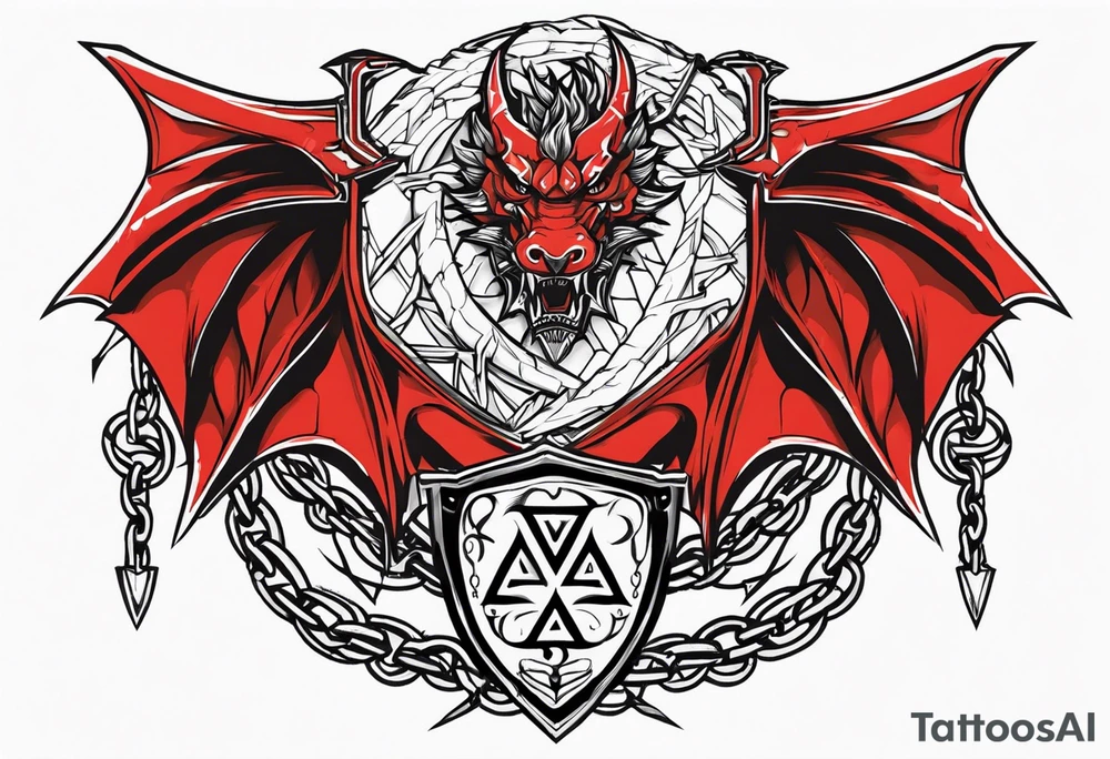 Valhalla sword shield axe barbed wire chains valknut fire dragon tattoo idea Valhalla sword shield axe barbed wire chains valknut fire dragon tattoo idea