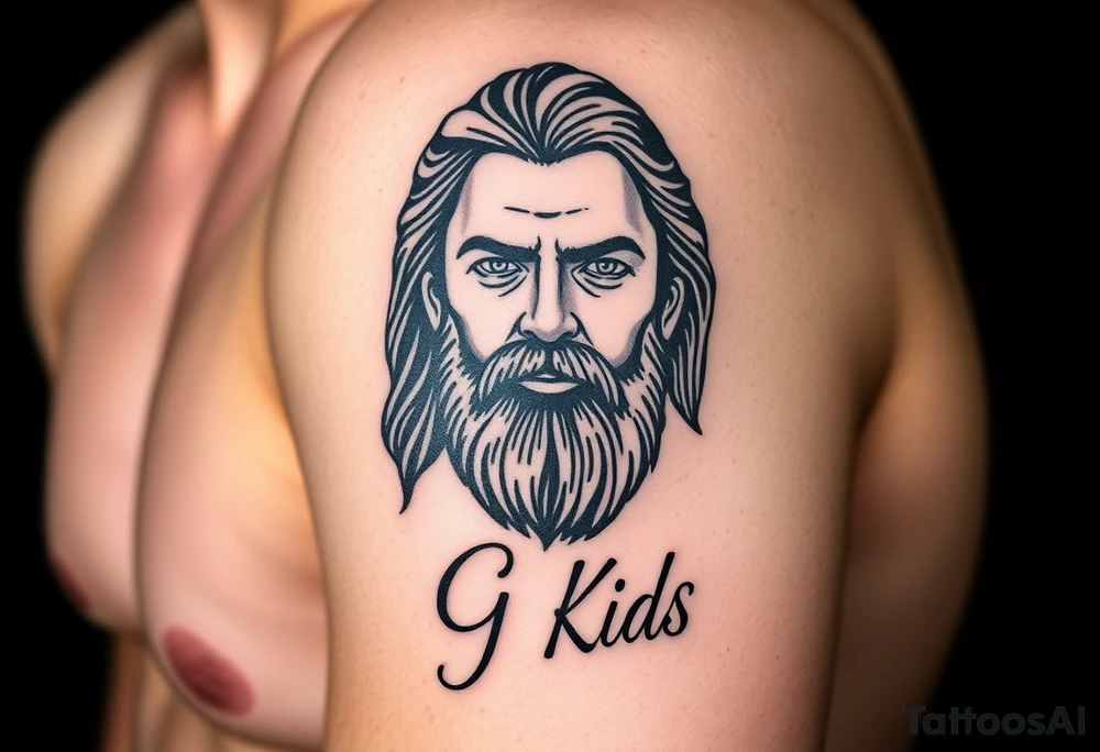 God with kids name tattoo idea