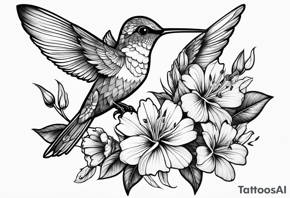 colibri bird
flowers
fine line tattoo idea