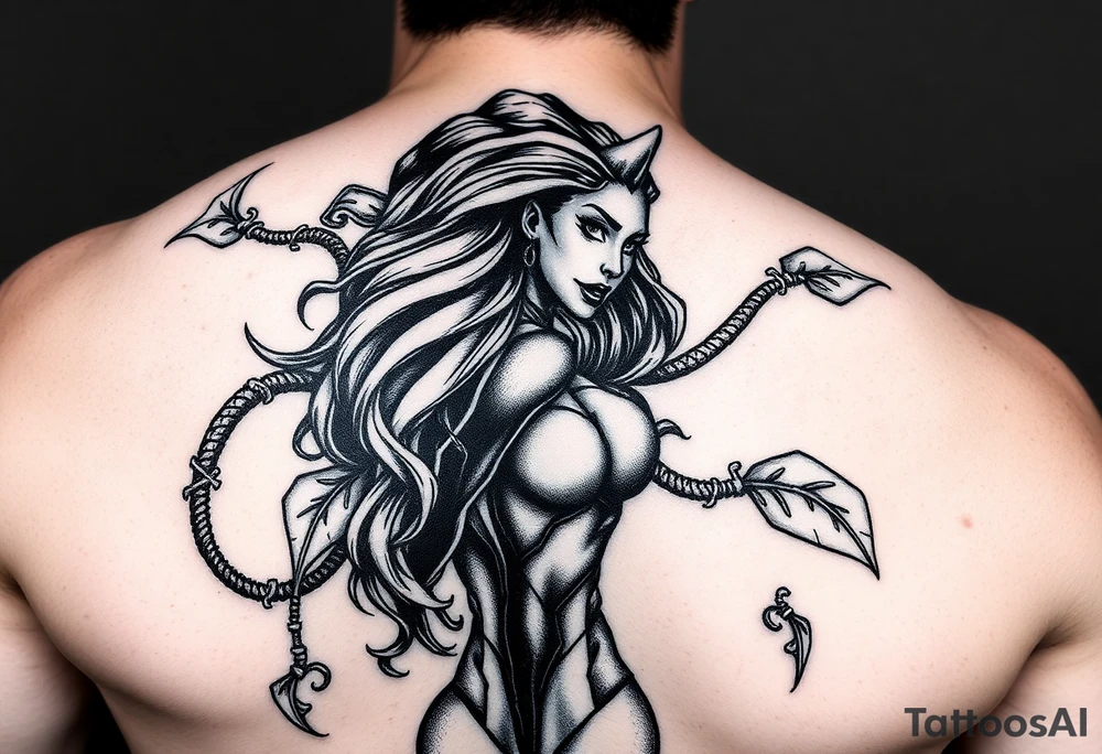 Poison ivy f4om batman character sketch style tattoo idea