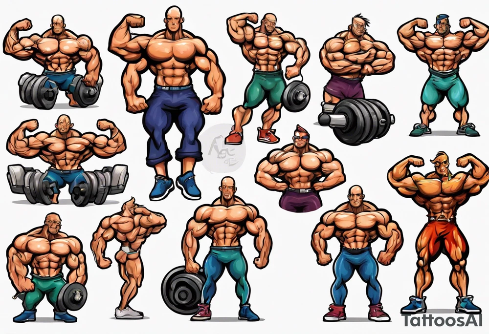 SHIP8 INC. as bodybuilder flexing tattoo idea