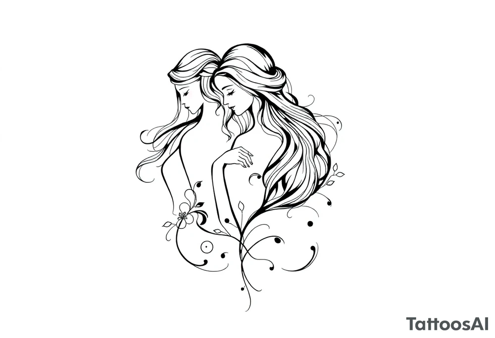 mother of 3 girls tattoo idea
