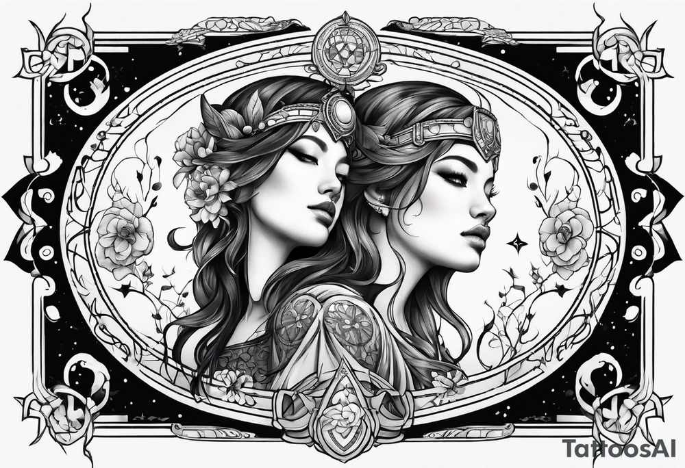 Gemini zodiac sign tattoo idea