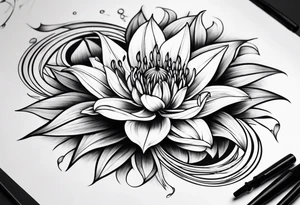 Geometric Fire Lily tattoo idea